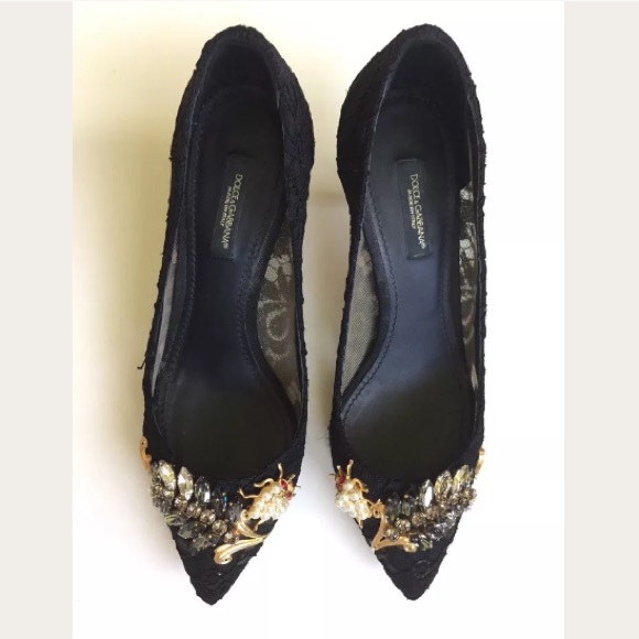 Dolce & Gabbana Black Lace Taormina Heels - Picture 6 of 7